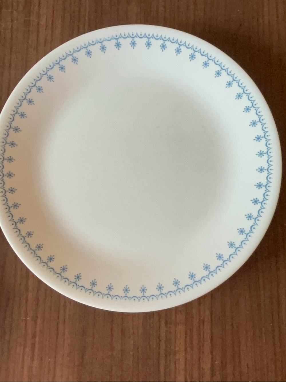 Vintage Corelle Dinner plates Snowflake Blue Pattern Set of 6